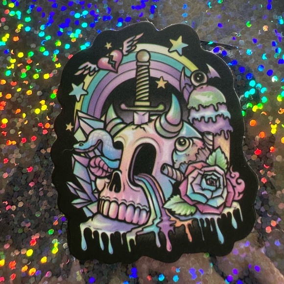 15/15$ mix/match
Pastel Goth Rainbow Skull Sticker - Picture 1 of 1